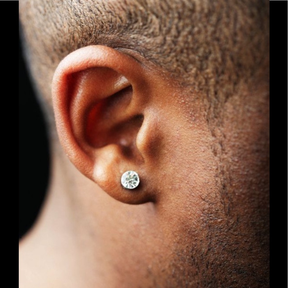 0.84Ct Round Cut Simulated Diamonds Silver Stud Earrings